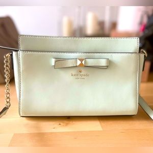 Kate Spade NY - Mint Green Bow Accented Leather Crossbody Bag